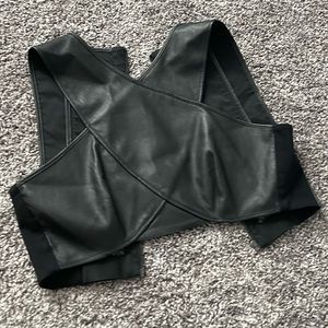 Bcbg maxazria black leather crop small